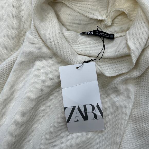ZARA Knit Dress Womens Size Large Lagom Minimalist Beigecore Normcore Neutral - Picture 6 of 8